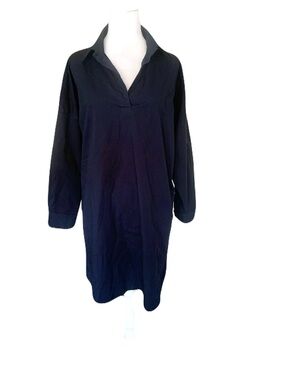 Caryn Lawn Size 2/6-12 Navy Long Sleeve Star Patch Elbow Popover Dress Coastal